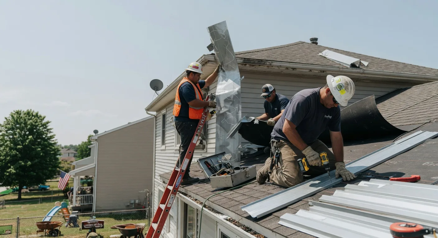 Storm Damage Metal Roof Repair in West Hartland, CT